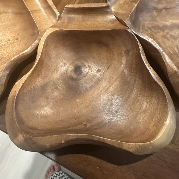 Vintage "Monkey Pod" carved wood Replacement Serving bowl set Of 6 - Picture 2 of 13